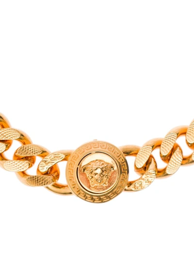 Shop Versace Medusa Gold-tone Chain Necklace In  Hypoallergenic Metal  Man In Grey