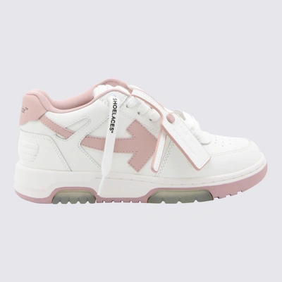 Shop Off-white White And Pink Leather Out Of Office Sneakers
