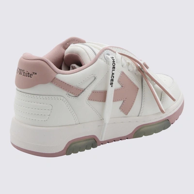 Shop Off-white White And Pink Leather Out Of Office Sneakers