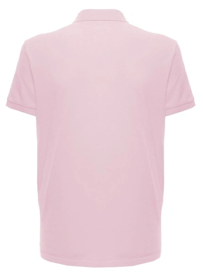 Shop Polo Ralph Lauren Pink Polo Shirt With Logo Embroidery In Cotton Piquet Man