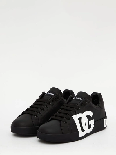 Shop Dolce & Gabbana Portofino Dg Sneakers In Black