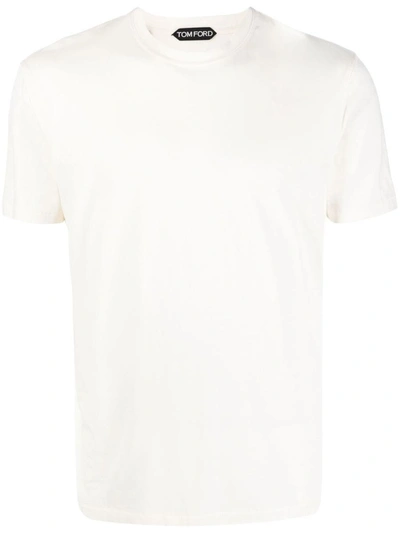 Shop Tom Ford Crew-neck T-shirt In Beige