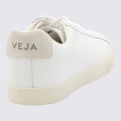 Shop Veja White And Beige Faux Leather Esplar Sneakers In Extra-white
