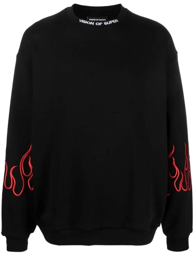 Shop Vision Of Super Sweatshirt With Embroidery In Black