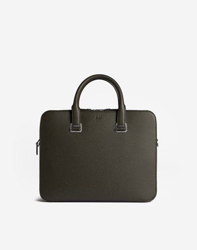 Shop Dunhill Cadogan Slim Double Document Case In Green