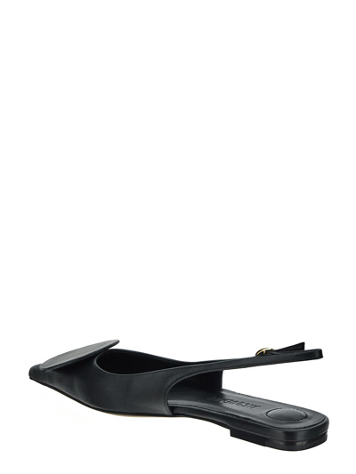 Jacquemus Les Duelo Plates Leather Slingback Flat In Black