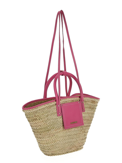 Shop Jacquemus Le Panier Soli Beach Basket Bag In Beige