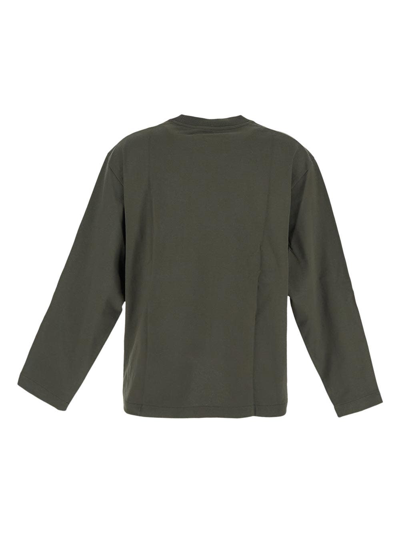 Shop Jil Sander Long Sleeves Cotton T-shirt In Green