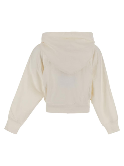 Shop Patou Cropped Medallion Logo Sweatshirt In White