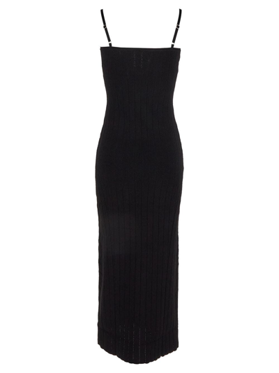 Shop Jacquemus Ribbed Dress In Black
