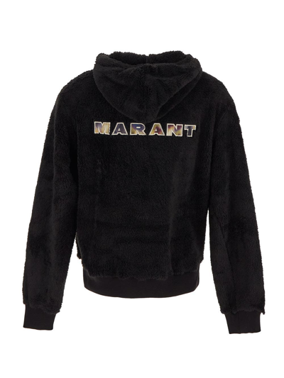 Shop Isabel Marant Étoile Fur Hoodie In Black