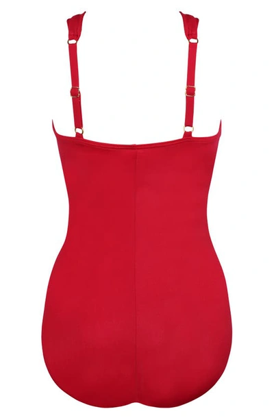 Shop Miraclesuit Rock Solid Europa One-piece Swimsuit In Grenadine Red