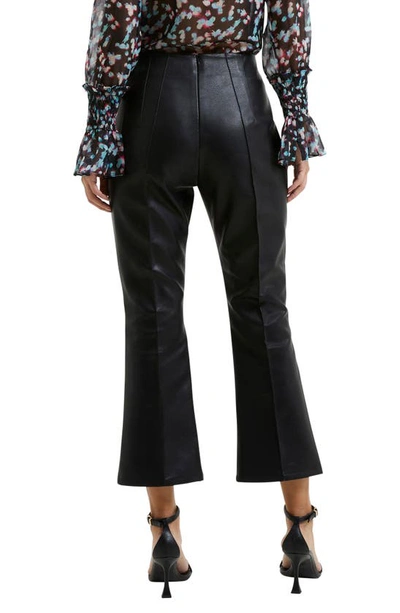 Shop French Connection Claudia Faux Leather Kick Flare Pants In Blackout