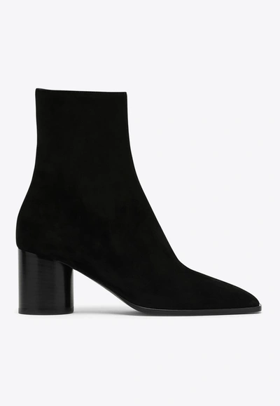 Shop Ferragamo 60 Leather Ankle Boots In Black