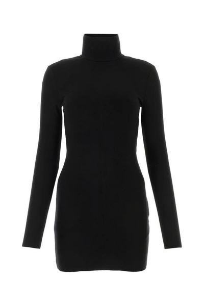 Shop Ami Alexandre Mattiussi Ami Woman Black Stretch Lyocell Blend Mini Dress