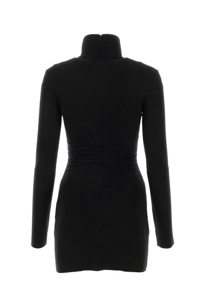Shop Ami Alexandre Mattiussi Ami Woman Black Stretch Lyocell Blend Mini Dress