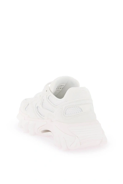 Shop Balmain B-east Leather And Mesh Sneakers Women In White