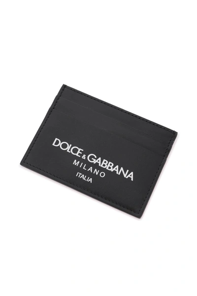 Shop Dolce & Gabbana Logo Leather Cardholder Men In Black