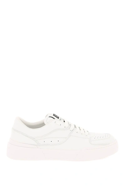 Shop Dolce & Gabbana New Roma Leather Sneakers Men In White