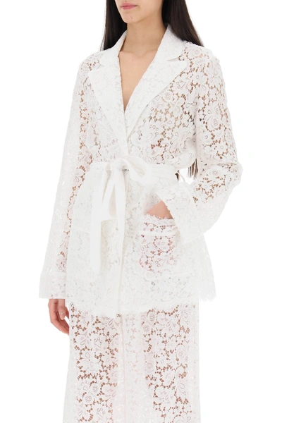Shop Dolce & Gabbana Pajama Shirt In Cordonnet Lace Women In White