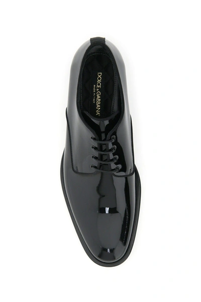 Shop Dolce & Gabbana Patent Leather Lace-up Shoes Men In Black