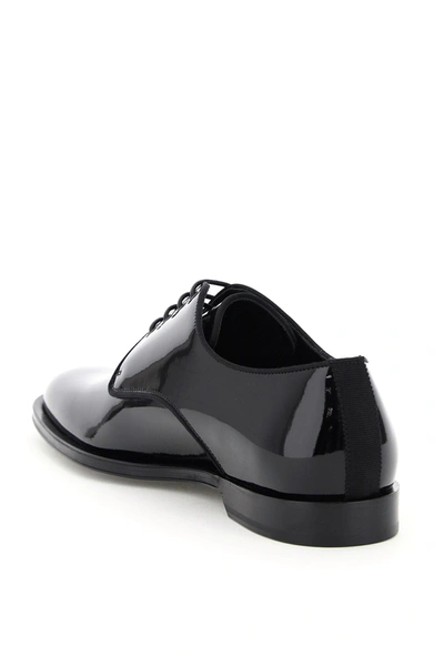 Shop Dolce & Gabbana Patent Leather Lace-up Shoes Men In Black