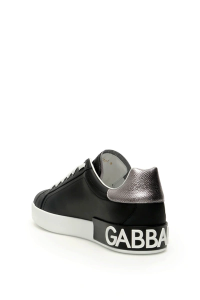 Shop Dolce & Gabbana Portofino Leather Sneakers Men In Multicolor