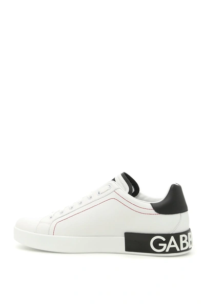 Shop Dolce & Gabbana Portofino Nappa Leather Sneakers Men In Multicolor