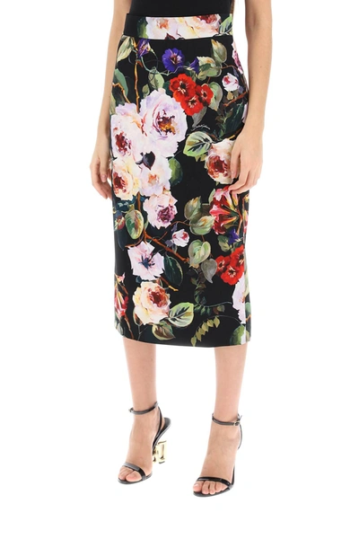 Shop Dolce & Gabbana Rose Garden Pencil Skirt Women In Multicolor