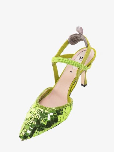 Shop Fendi Women Colibri Sequin Slingback Wasabi Green