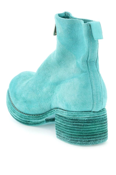 Shop Guidi Zippered Suede Ankle Boots Women In Green