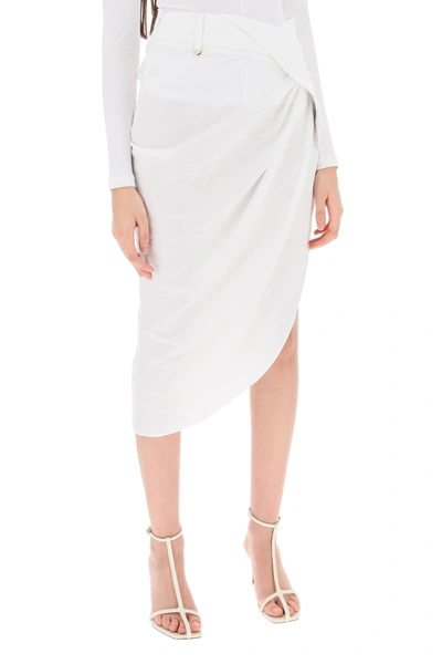 Shop Jacquemus La Jupe Saudade Asymmetric Skirt Women In White