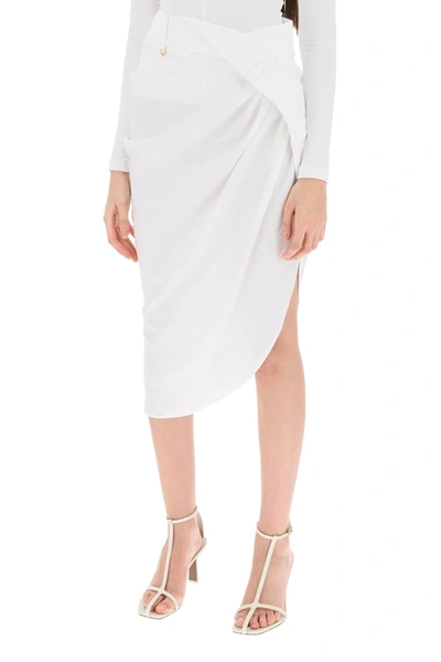 Shop Jacquemus La Jupe Saudade Asymmetric Skirt Women In White