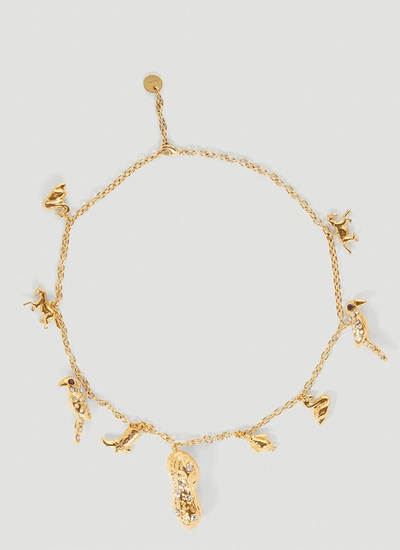 Shop Marni Women Mixed Charms Chain Necklace In Gold