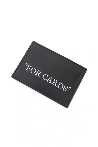 Shop Off-white Bookish Card Holder With Lettering Men In Black