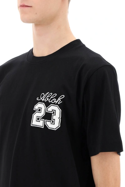Shop Off-white Crew-neck T-shirt With 23 Logo Men In Black