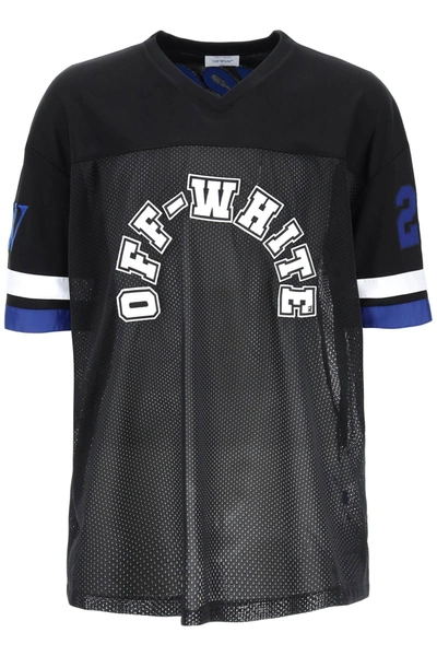 Shop Off-white Football T-shirt With Patches Men In Black