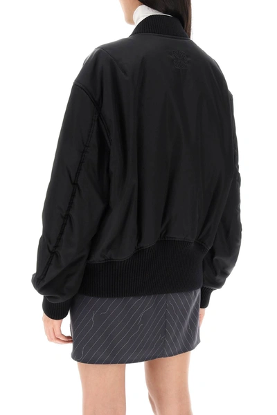 Shop Off-white Nylon Twill Bomber Jacket Women In Black