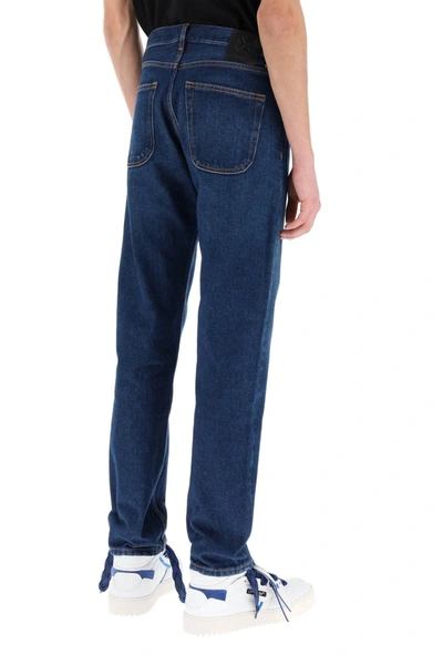 Shop Off-white Regular Jeans With Tapered Cut Men In Blue
