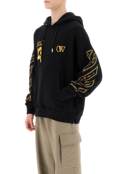 Shop Off-white Skated Hoodie With Ow 23 Logo Men In Black