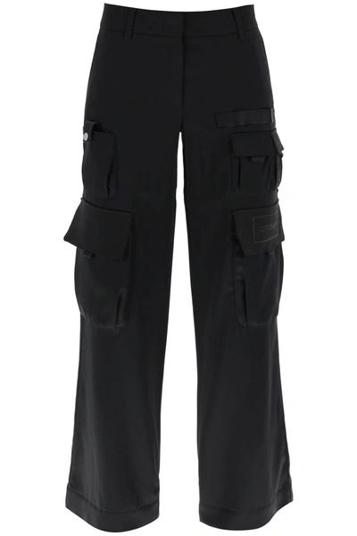 Shop Off-white Toybox Cargo Pants In Satin Women In Black