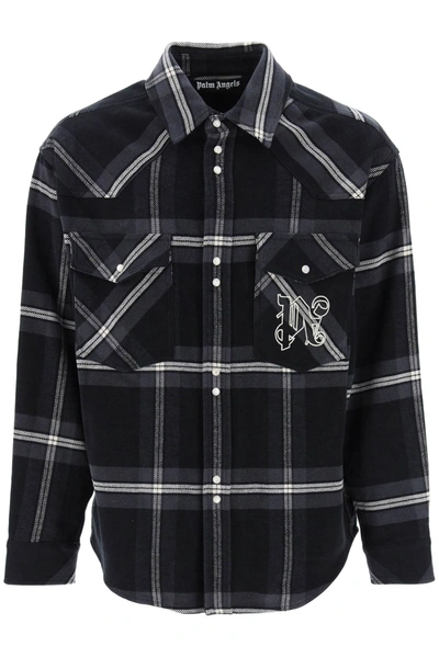 Shop Palm Angels Check Flannel Overshirt Men In Multicolor