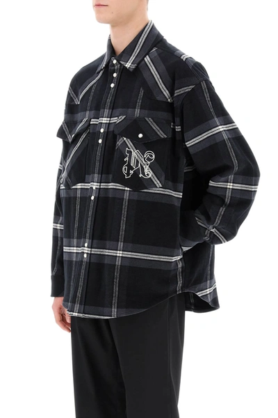 Shop Palm Angels Check Flannel Overshirt Men In Multicolor