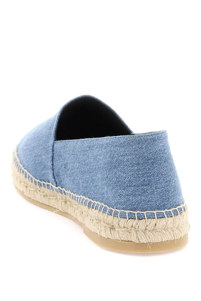 Shop Palm Angels Denim Espadrilles With Embroidered Logo Men In Blue