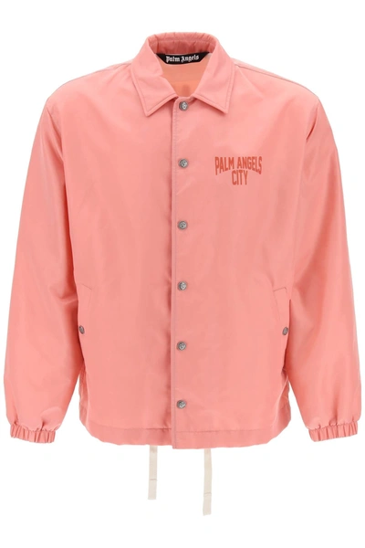 Shop Palm Angels Pa City Coach Jacket Men In Pink