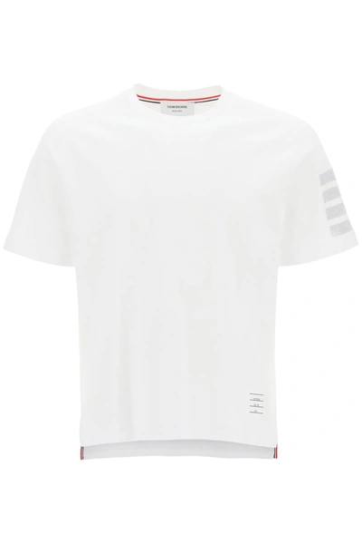Shop Thom Browne 4-bar Crew-neck T-shirt Men In White