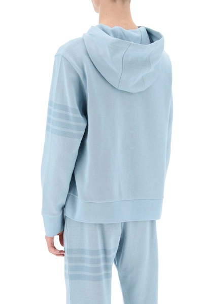 Shop Thom Browne 4-bar Hoodie In Cotton Knit Men In Blue