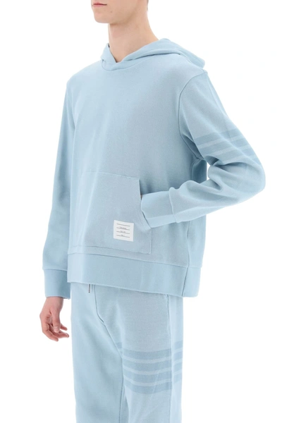 Shop Thom Browne 4-bar Hoodie In Cotton Knit Men In Blue