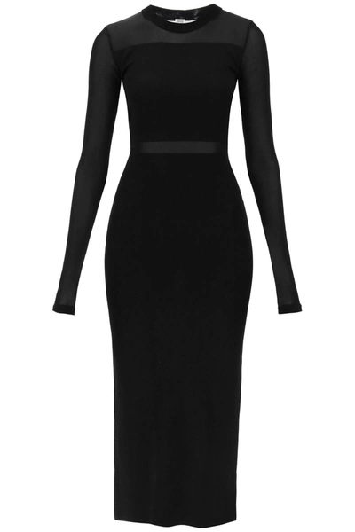 Shop Totême Toteme Semi-sheer Knitted Dress Women In Black