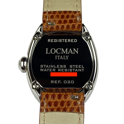 Pre-owned Locman Ladies  Nuovo Brown Snake Leather Sapphire Quartz Watch Ref 020, 33x46mm